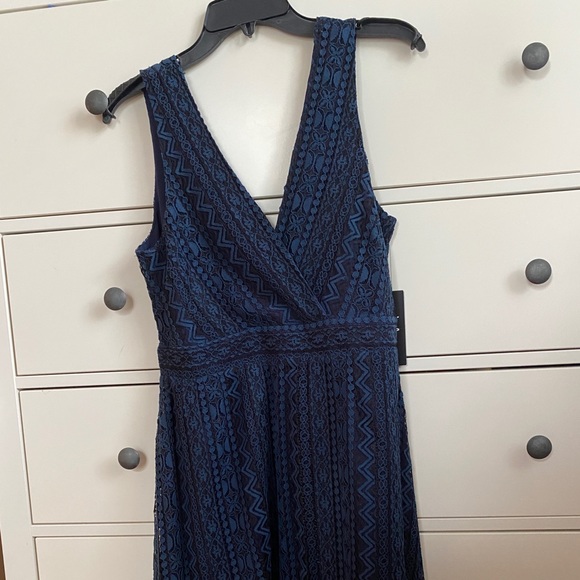 Lulu’s You Complete Me Navy Blue Skater Dress - Picture 2 of 7
